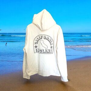 California Incline Hoodie Cream Size L Beach Luxury Lounge Wear Sample CA NWT